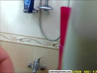 Spionasje min mamma soaping opp i den vakker dusj